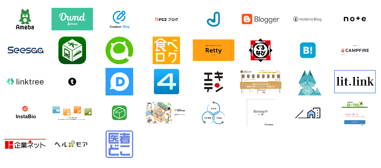 日本企業サイト連携先一覧
